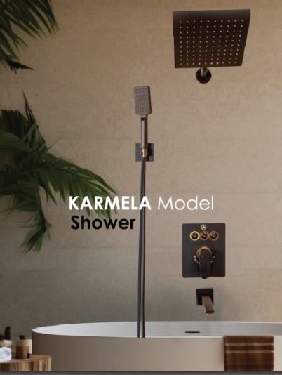 حمام توکار قهرمان مدل کارملا مشکی طلایی -تیپ4